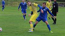 FOTBALOVÁ I.B TŘÍDA: Tatran Chodov (ve žlutém) - TJ Chodský Újezd (v modrém) 2:2 (2:0), na PK 3:4.