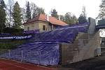 Stadion Střelnice po prvním utkání šampionátu.