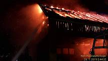 Požár truhlářské dílny v Hradišti na Domažlicku