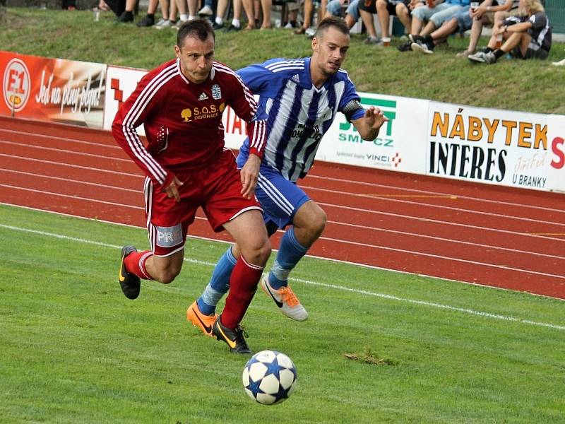 1. kolo ČFL: Jiskra Domažlice A - Slavoj Vyšehrad 2:0 (1:0).