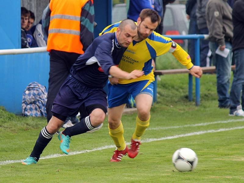 Štavnaté derby mezi Slavoje Koloveč A a Jiskrou Domažlice B.