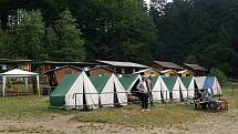 Tábor v Rudolfově Pile.