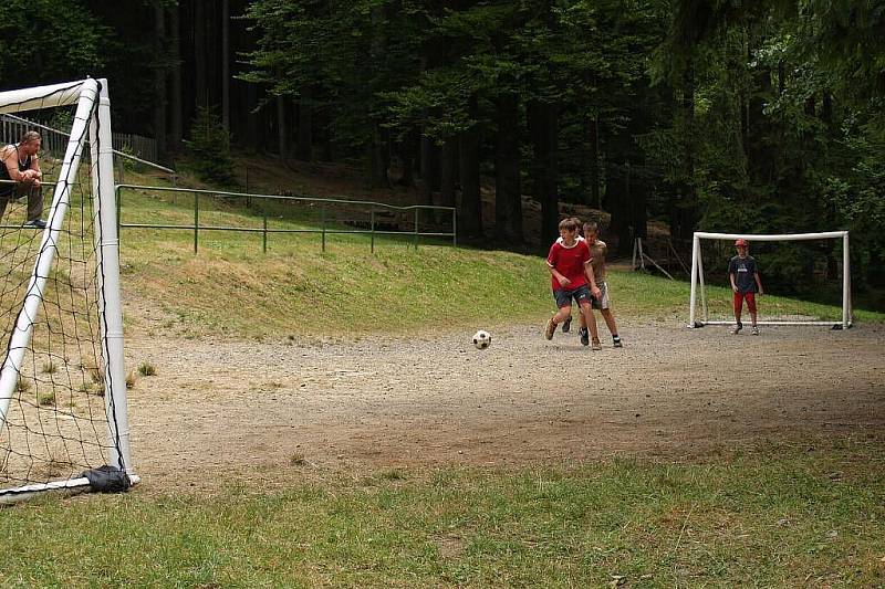 Tábor v Rudolfově Pile.