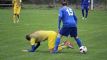 FOTBALOVÁ I.B TŘÍDA: Tatran Chodov (ve žlutém) - TJ Chodský Újezd (v modrém) 2:2 (2:0), na PK 3:4.