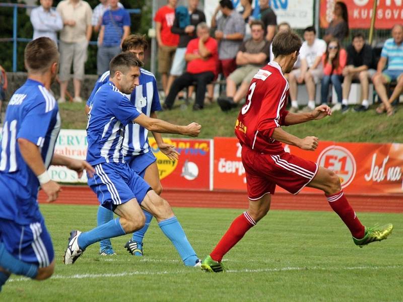 1. kolo ČFL: Jiskra Domažlice A - Slavoj Vyšehrad 2:0 (1:0).