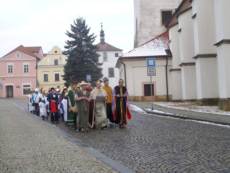 Zahájení tříkrálové sbírky v Horšovském Týně.