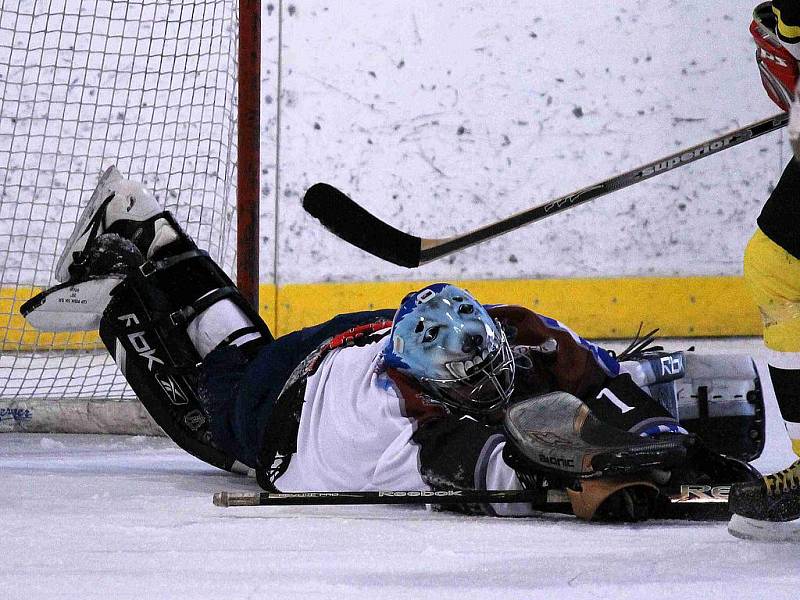 Z utkání hokejistů HC HP Sršni Domažlice a Ice Barons Waldmünchen.