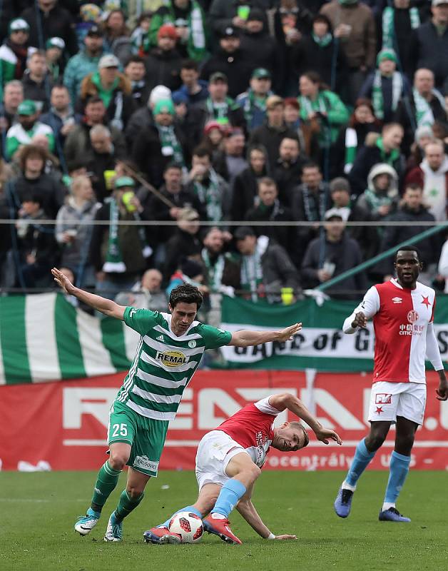 Zápas fotbalové Fortuna ligy mezi Bohemians a Slavii v Ďolíčku.