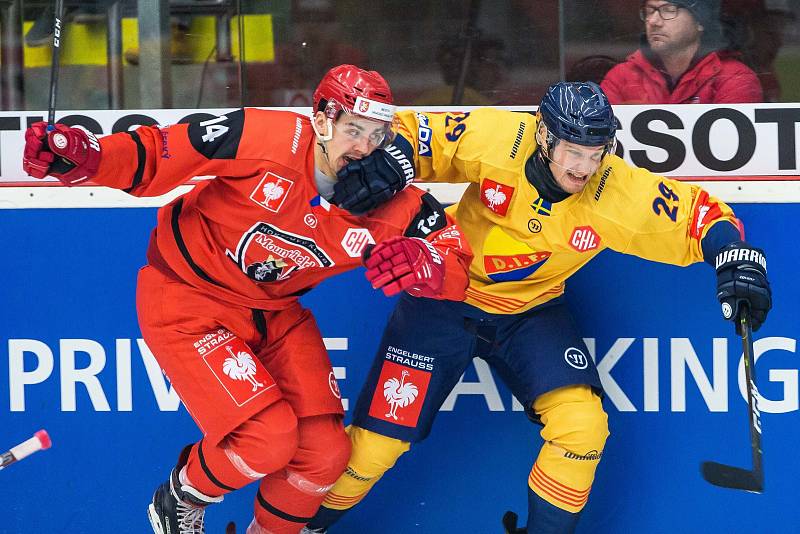 Semifinále hokejové Ligy mistrů: Mountfield HK - Djurgården Stockholm.
