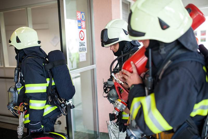 Cvičení složek IZS v Domově U Biřičky na Novém Hradci Králové.