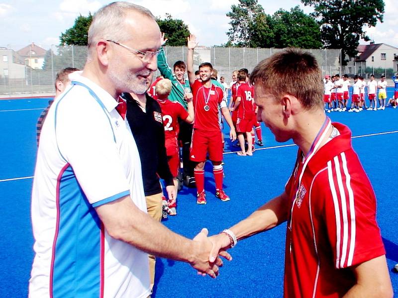 Mistrovství Evropy juniorů (U21) v pozemním hokeji v Hradci Králové: Česká republika - Slovensko.