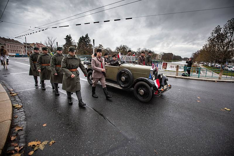 Rekonstrukce příjezdu T. G. Masaryka do Hradce Králové