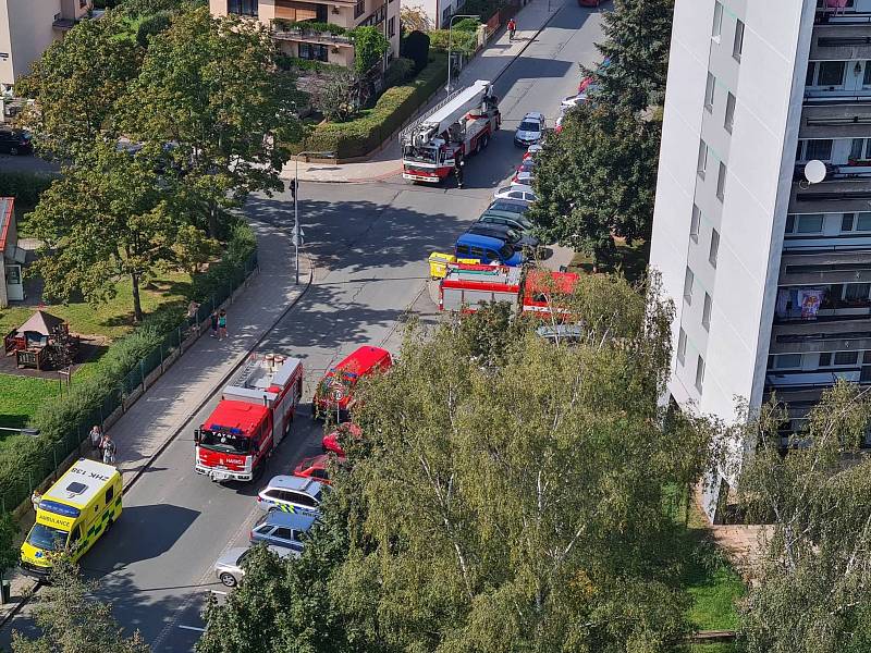 Požár bytu v Baarově ulici v Hradci Králové