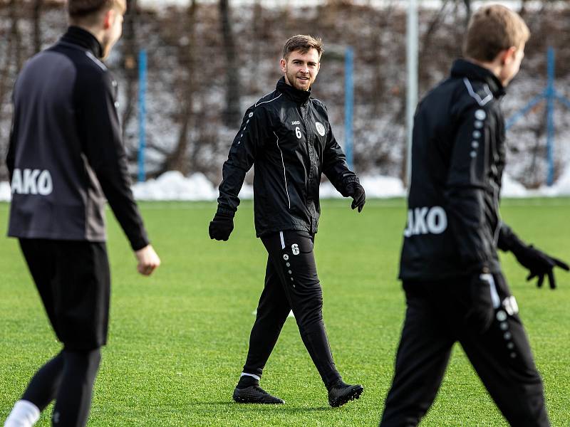 Zimní trénink fotbalistů FC Hradec Králové.