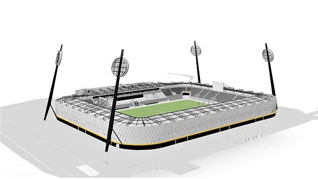 3D model stadionu v Malšovicích