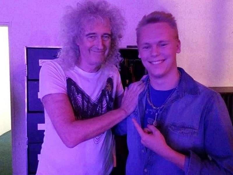 Zpěvák Milan Šatník a kytarista kapely Queen Brian May.