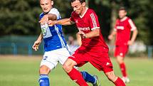 Duel fotbalového poháru Převýšov vs. Mladá Boleslav (1:2).