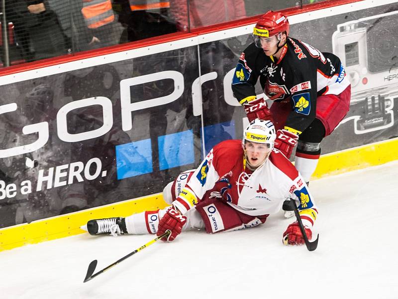 Hokejová extraliga: Mountfield HK - HC Slavia Praha.