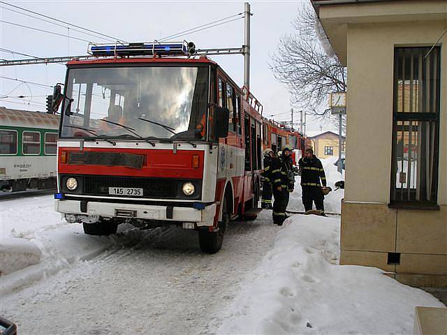 Požár na hradeckém nádraží v úterý 2. února.