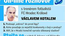 On-line rozhovor s trenérem fotbalistů FC HK Václavem Kotalem.