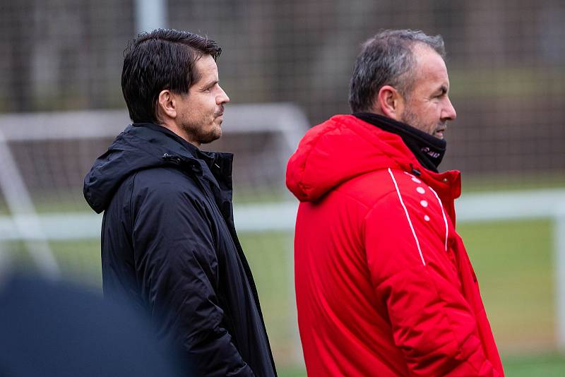 Trénink fotbalistů FC Hradec Králové v rámci zimní přípravy.