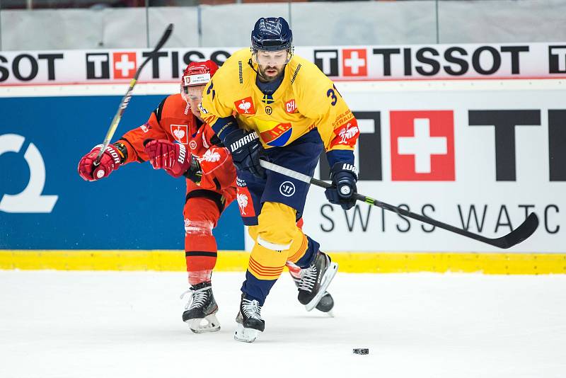 Semifinále hokejové Ligy mistrů: Mountfield HK - Djurgården Stockholm.