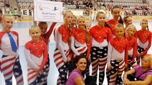 The Hradec RockTeens team at the World Majorette Sports Championship in Prague.