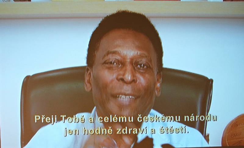 Josef Masopust - přání Pelé: "Přeji Tobě a celému českému národu jen hodně zdraví a štěstí."