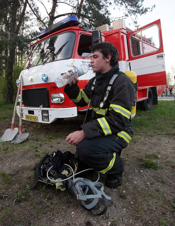 Požár staré herny v Kladské ulici v Hradci Králové.