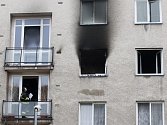 Požár bytu v Písečné ulici v Malšovicích v Hradci Králové.