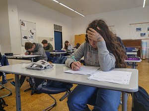 První ostrý test na čas v matematické přípravce na přijímací zkoušky z matematiky na Církevní ZŠ si děti zkusily v polovině února.