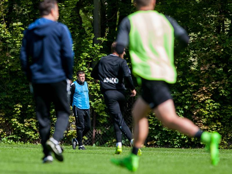 Trénink fotbalistů FC Hradec Králové.