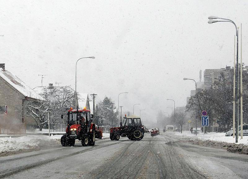 Sněhová kalamita v Hradci Králové, neděle 10. 1. 2010.