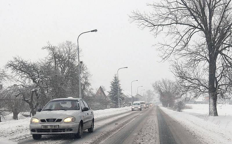 Sněhová kalamita v Hradci Králové, neděle 10. 1. 2010.