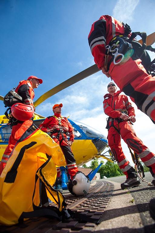 Cvičení složek IZS v rámci Helicopter Show v Hradci Králové.