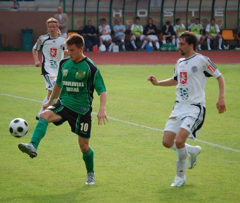 Z utkání II. ligy mezi Baníkem Sokolov a Hradcem Králové (2:0).