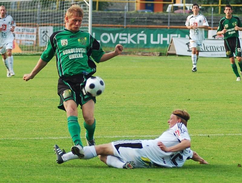 Z utkání II. ligy mezi Baníkem Sokolov a Hradcem Králové (2:0).