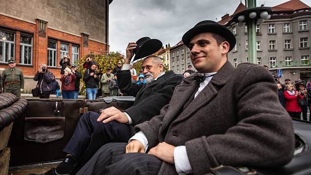 Rekonstrukce příjezdu T. G. Masaryka do Hradce Králové