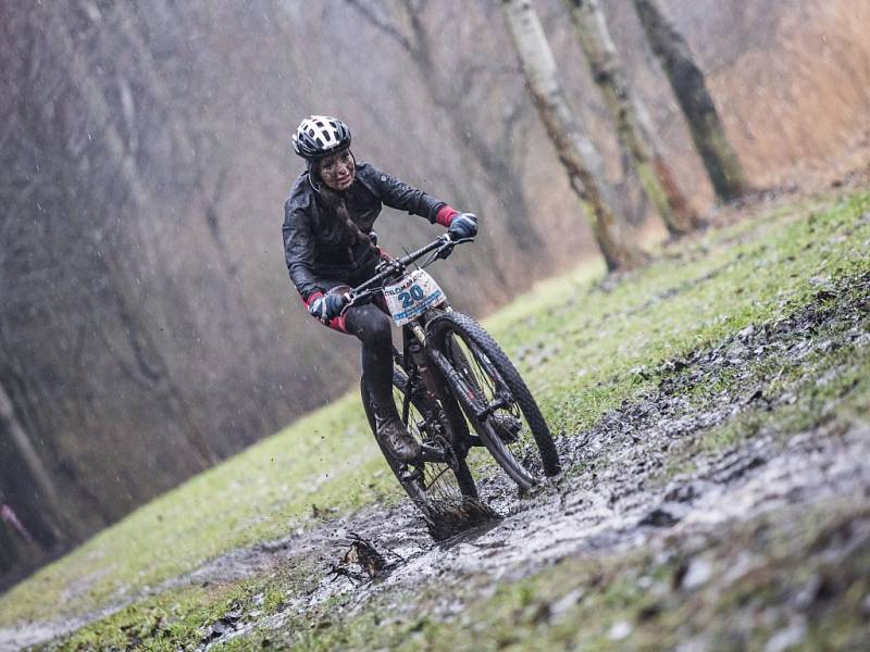 Winter Cyklomaraton v okolí Biřičky v Hradci Králové.