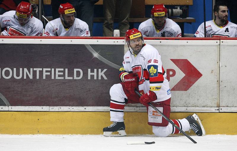 Čtvrtfinále play off hokejové extraligy: Mountfield HK - PSG Zlín.