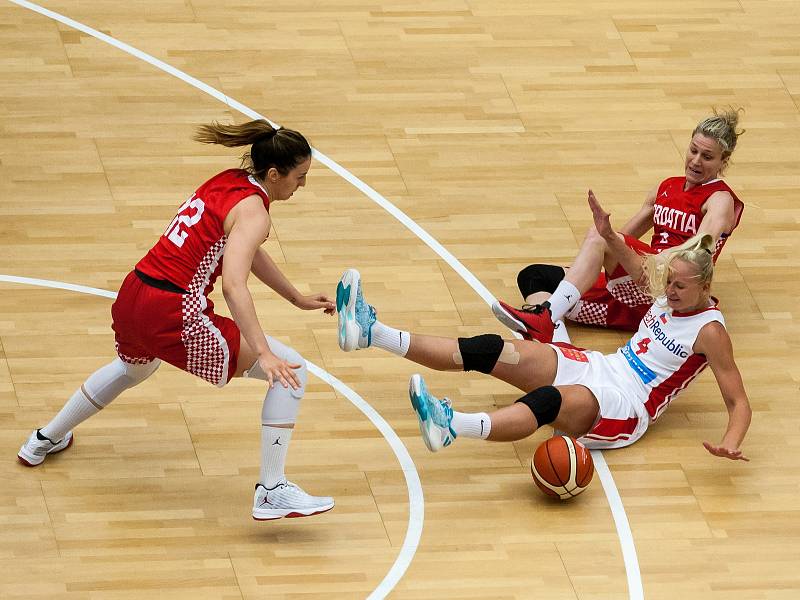 Přípravné utkání basketbalistek v Hradci Králové: Česká republika - Chrovatsko.