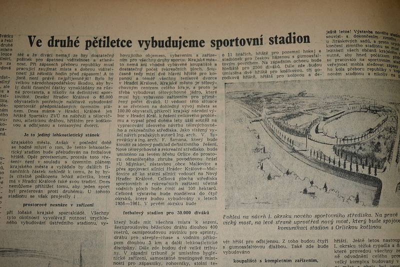 Stadion bude nejpozději v roce 1960, sliboval Pochodeň v květnu 1956.