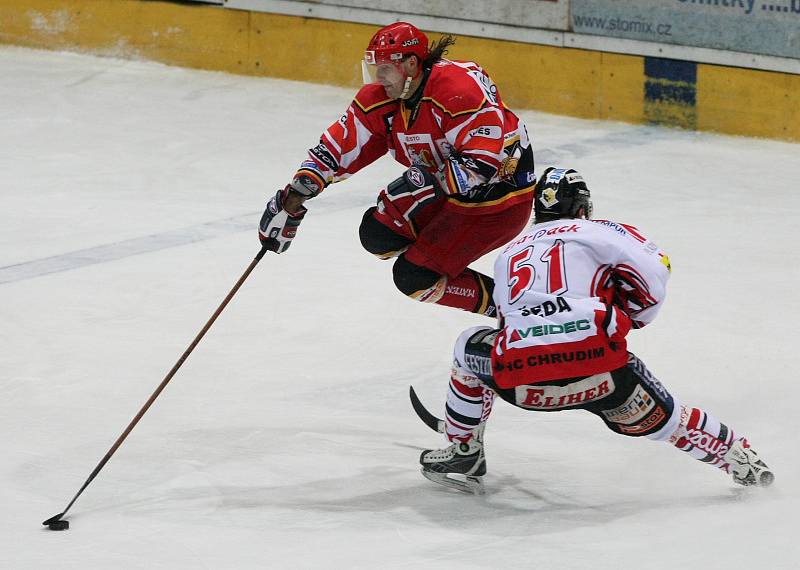 Snímek z prvoligového utkání Hradec Králové - Chrudim (15. ledna 2009). 