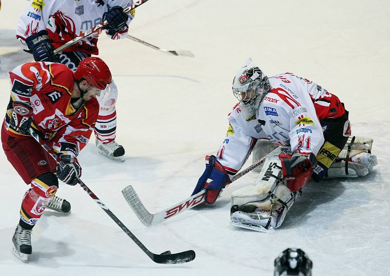 Snímek z prvoligového utkání Hradec Králové - Chrudim (15. ledna 2009). 