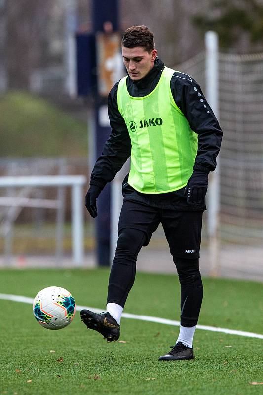 Trénink fotbalistů FC Hradec Králové v rámci zimní přípravy.