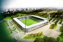 Možná podoba nového fotbalového stadionu v Hradci Králové.