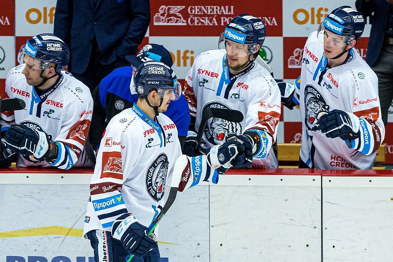 Čtvrtfinále play off hokejové extraligy: Mountfield HK - Bílí Tygři Liberec.