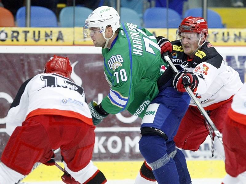 Hokejový Mountfield Cup: Mountfield HK - Salavat Julajev Ufa.