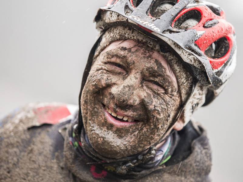 Winter Cyklomaraton v okolí Biřičky v Hradci Králové.