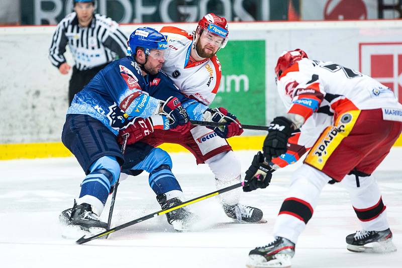 Hokejová extraliga: Mountfield HK - Rytíři Kladno.